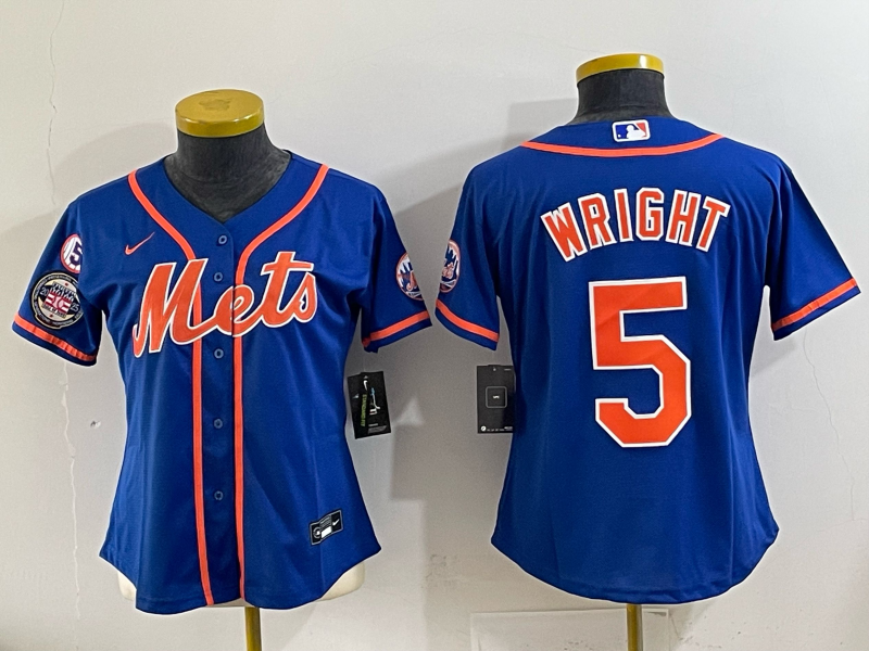 Youth New York Mets 5 Wright blue 2025 MLB Nike jersey
